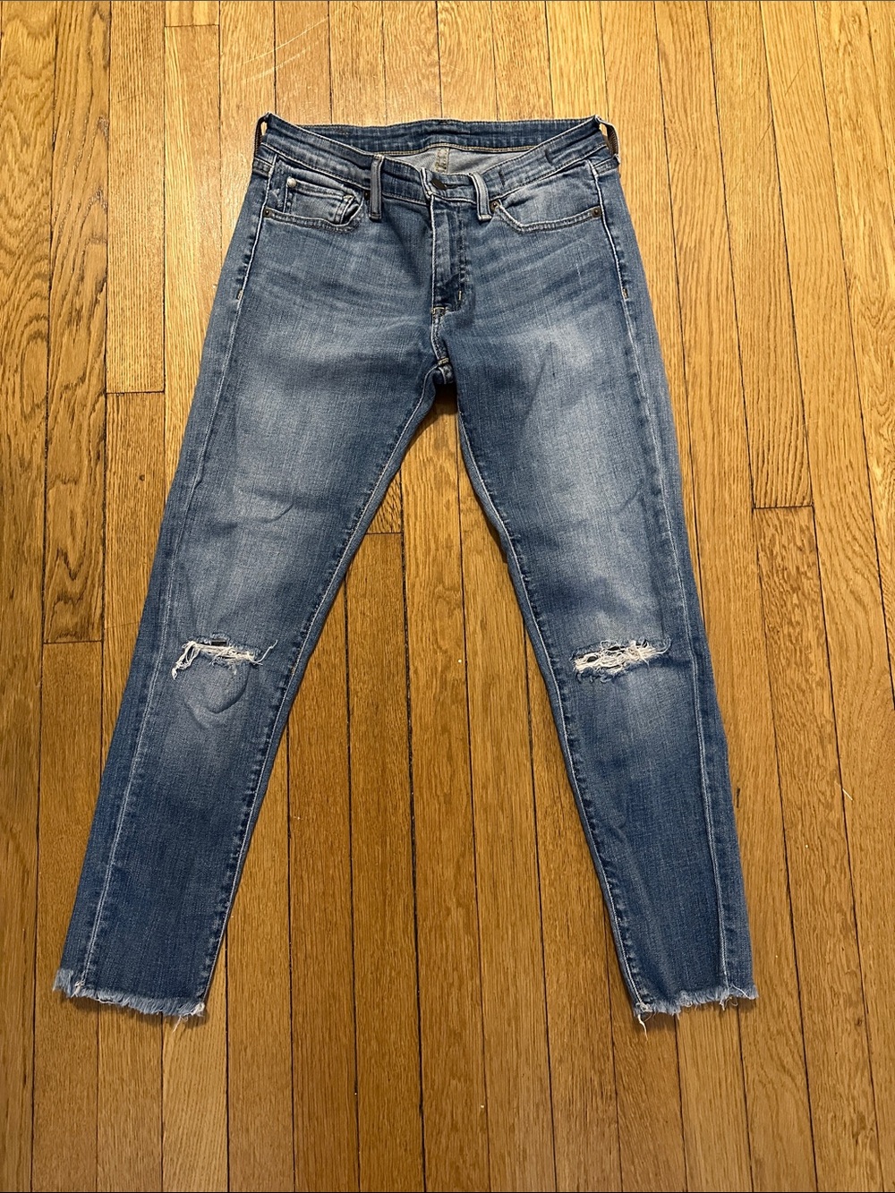 Denim & Supply Ralph Lauren Distressed Medium Blue Skinny Jeans